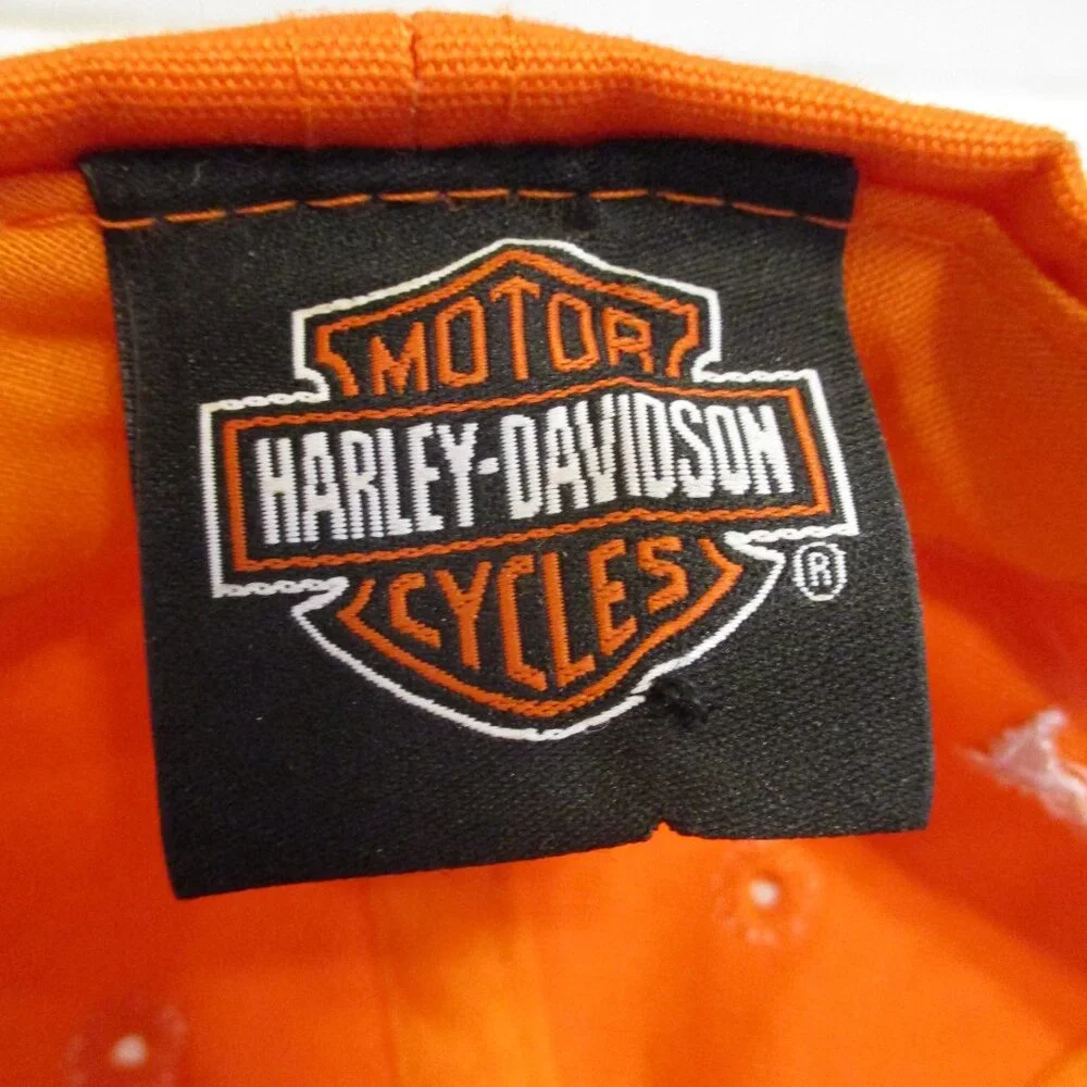 Harley Davidson Hat 2003 Back Orange Gray Outdoor Ride Picnic BBQ Summer Hat